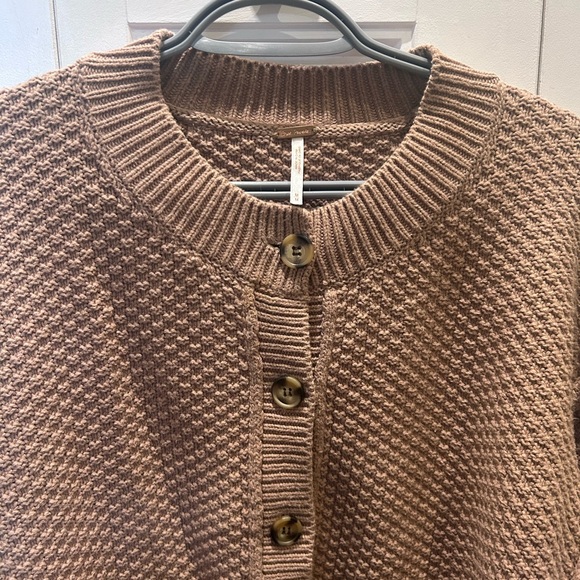 Free People Textured Button-Up Cardigan - Tan - Picture 3 of 3